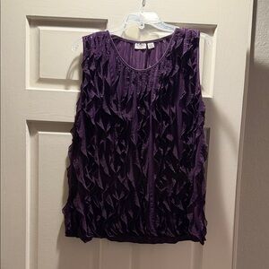 Cato Deep Purple Ruffle Blouse